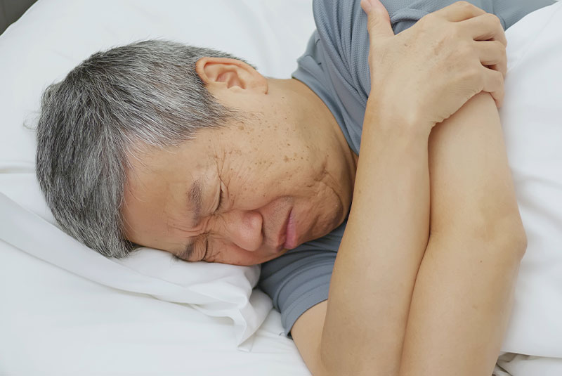older male having a hard time getting sleep